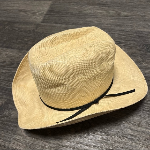 Stallion by STETSON straw cowboy hat, tan, hard shell - Picture 2 of 14